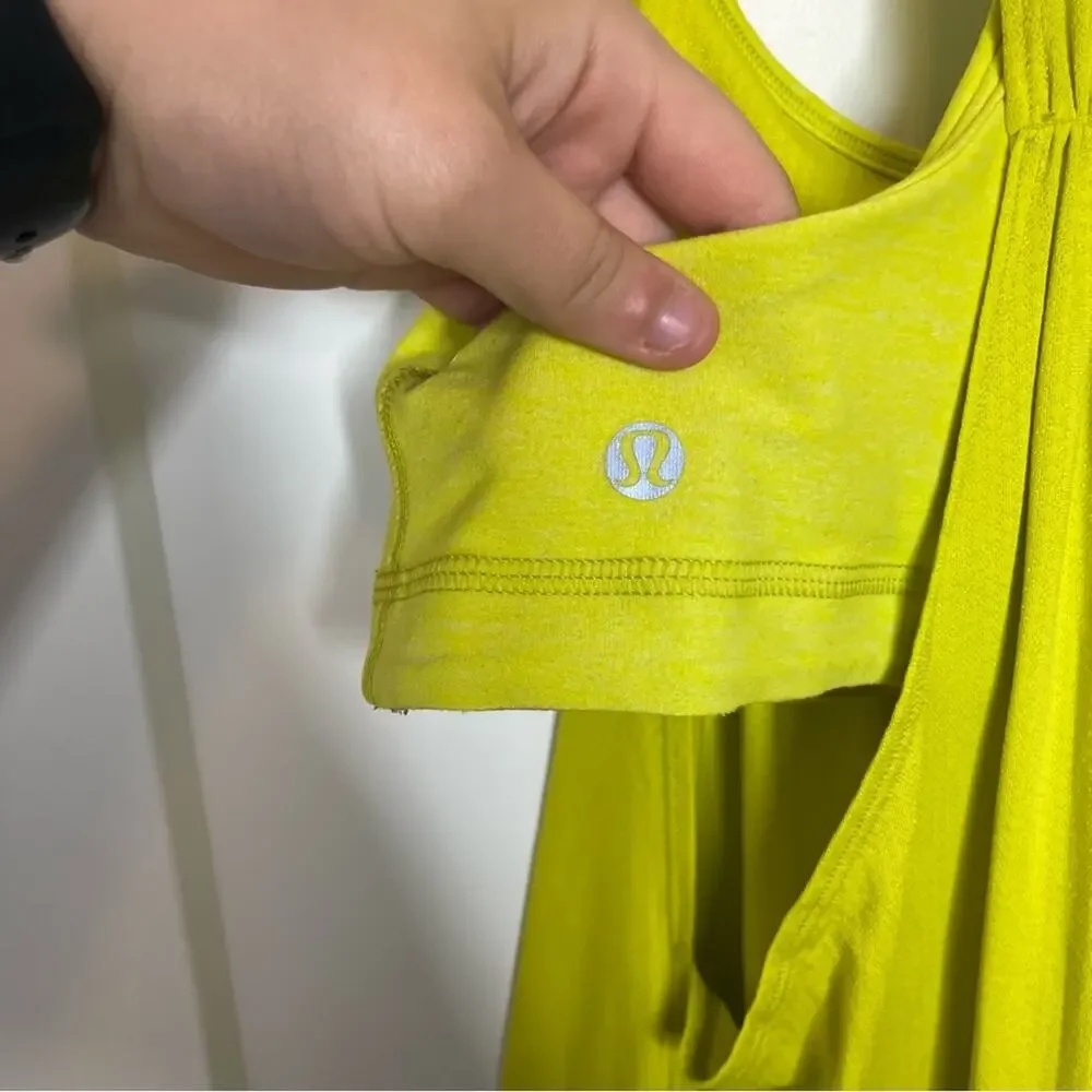 Lululemon No Limits Neon Green 2 In 1 Bra Tank Top Size 4